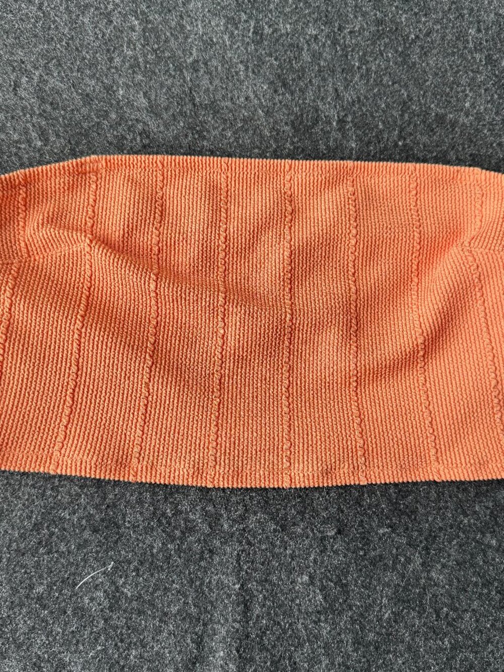 Aerie Ribbed Bandeau Bikini Top Orange Peach M